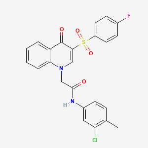 molecular formula C24H18ClFN2O4S B2935974 N-(3-chloro-4-methylphenyl)-2-[3-(4-fluorobenzenesulfonyl)-4-oxo-1,4-dihydroquinolin-1-yl]acetamide CAS No. 866729-48-8