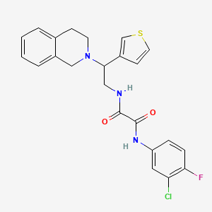 molecular formula C23H21ClFN3O2S B2936003 N'-(3-chloro-4-fluorophenyl)-N-[2-(1,2,3,4-tetrahydroisoquinolin-2-yl)-2-(thiophen-3-yl)ethyl]ethanediamide CAS No. 954696-90-3