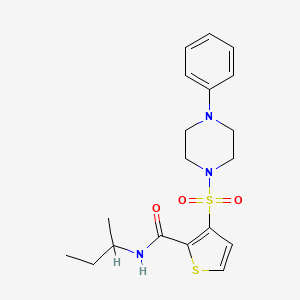 molecular formula C19H25N3O3S2 B2936024 N-(butan-2-yl)-3-[(4-phenylpiperazin-1-yl)sulfonyl]thiophene-2-carboxamide CAS No. 1040671-29-1