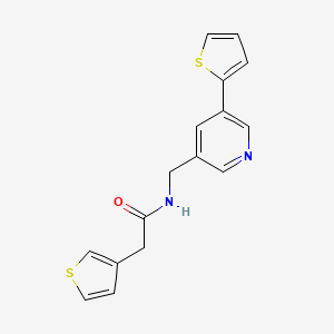 N-((5-(thiophen-2-yl)pyridin-3-yl)methyl)-2-(thiophen-3-yl)acetamide