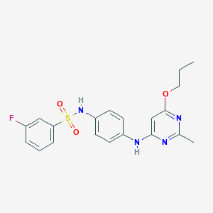 3-fluoro-N-(4-((2-methyl-6-propoxypyrimidin-4-yl)amino)phenyl)benzenesulfonamide