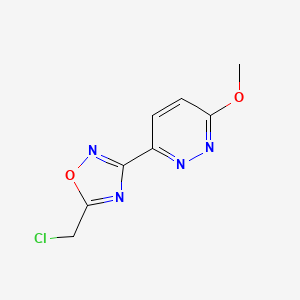 molecular formula C8H7ClN4O2 B2936032 3-[5-(Chloromethyl)-1,2,4-oxadiazol-3-yl]-6-methoxypyridazine CAS No. 1694341-67-7