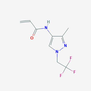 molecular formula C9H10F3N3O B2936044 N-[3-methyl-1-(2,2,2-trifluoroethyl)-1H-pyrazol-4-yl]prop-2-enamide CAS No. 2361657-50-1