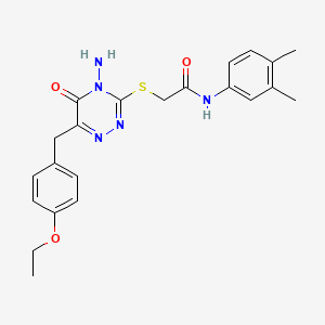 2-{[4-amino-6-(4-ethoxybenzyl)-5-oxo-4,5-dihydro-1,2,4-triazin-3-yl]sulfanyl}-N-(3,4-dimethylphenyl)acetamide