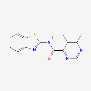 molecular formula C14H12N4OS B2936060 N-(1,3-Benzothiazol-2-yl)-5,6-dimethylpyrimidine-4-carboxamide CAS No. 2380088-70-8