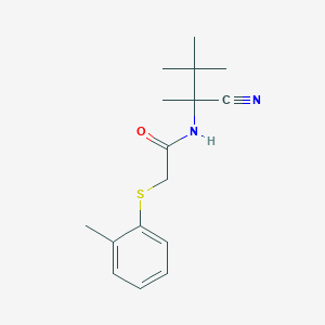 molecular formula C16H22N2OS B2936067 N-(1-cyano-1,2,2-trimethylpropyl)-2-[(2-methylphenyl)sulfanyl]acetamide CAS No. 1797603-76-9