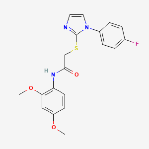 molecular formula C19H18FN3O3S B2936088 N-(2,4-dimethoxyphenyl)-2-{[1-(4-fluorophenyl)-1H-imidazol-2-yl]sulfanyl}acetamide CAS No. 688336-81-4