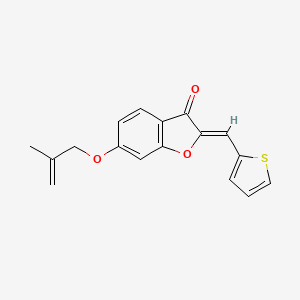 molecular formula C17H14O3S B2936106 (Z)-6-((2-methylallyl)oxy)-2-(thiophen-2-ylmethylene)benzofuran-3(2H)-one CAS No. 623117-42-0