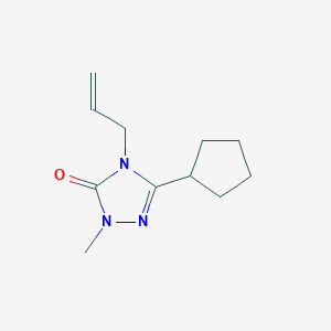 molecular formula C11H17N3O B2936108 3-cyclopentyl-1-methyl-4-(prop-2-en-1-yl)-4,5-dihydro-1H-1,2,4-triazol-5-one CAS No. 2200106-97-2