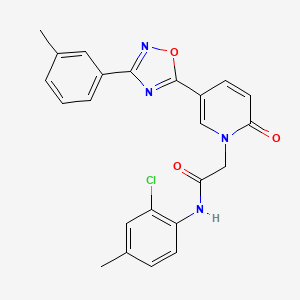 molecular formula C23H19ClN4O3 B2936112 N-(2-chloro-4-methylphenyl)-2-{5-[3-(3-methylphenyl)-1,2,4-oxadiazol-5-yl]-2-oxo-1,2-dihydropyridin-1-yl}acetamide CAS No. 1326821-92-4