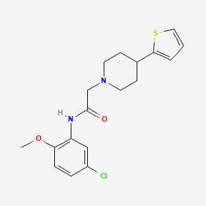 molecular formula C18H21ClN2O2S B2936114 N-(5-chloro-2-methoxyphenyl)-2-(4-(thiophen-2-yl)piperidin-1-yl)acetamide CAS No. 1396812-88-6
