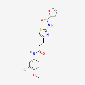 molecular formula C18H16ClN3O4S B2936118 N-(4-(3-((3-chloro-4-methoxyphenyl)amino)-3-oxopropyl)thiazol-2-yl)furan-2-carboxamide CAS No. 1021229-43-5