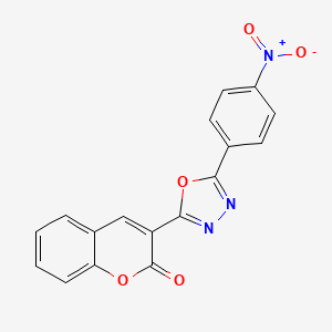 molecular formula C17H9N3O5 B2936121 3-[5-(4-Nitrophenyl)-1,3,4-oxadiazol-2-yl]chromen-2-one CAS No. 142818-80-2