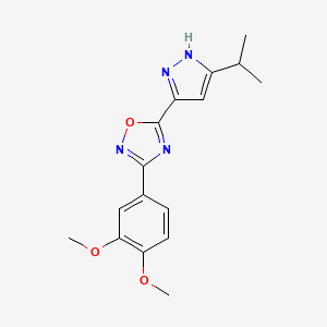 3-(3,4-dimethoxyphenyl)-5-(3-isopropyl-1H-pyrazol-5-yl)-1,2,4-oxadiazole