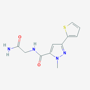 molecular formula C11H12N4O2S B2936175 N-(2-amino-2-oxoethyl)-1-methyl-3-(thiophen-2-yl)-1H-pyrazole-5-carboxamide CAS No. 1219913-50-4