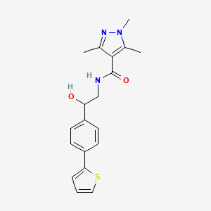 molecular formula C19H21N3O2S B2936179 N-{2-hydroxy-2-[4-(thiophen-2-yl)phenyl]ethyl}-1,3,5-trimethyl-1H-pyrazole-4-carboxamide CAS No. 2380188-37-2