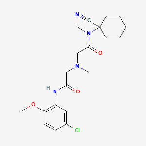 molecular formula C20H27ClN4O3 B2936180 N-(5-chloro-2-methoxyphenyl)-2-[[2-[(1-cyanocyclohexyl)-methylamino]-2-oxoethyl]-methylamino]acetamide CAS No. 1031153-69-1