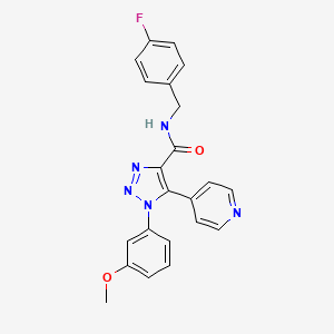 molecular formula C22H18FN5O2 B2936192 N-(4-fluorobenzyl)-1-(3-methoxyphenyl)-5-(pyridin-4-yl)-1H-1,2,3-triazole-4-carboxamide CAS No. 1326866-15-2