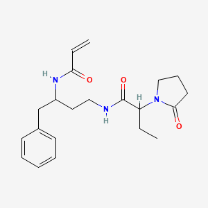 2-(2-Oxopyrrolidin-1-yl)-N-[4-phenyl-3-(prop-2-enoylamino)butyl]butanamide