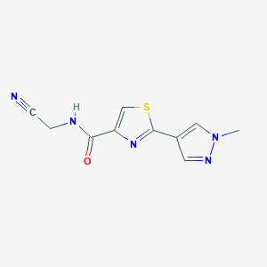 molecular formula C10H9N5OS B2936223 N-(cyanomethyl)-2-(1-methyl-1H-pyrazol-4-yl)-1,3-thiazole-4-carboxamide CAS No. 1258667-76-3