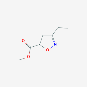 molecular formula C7H11NO3 B2936232 Methyl 3-ethyl-4,5-dihydroisoxazole-5-carboxylate CAS No. 55134-84-4