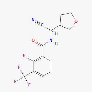 molecular formula C14H12F4N2O2 B2936233 N-[cyano(oxolan-3-yl)methyl]-2-fluoro-3-(trifluoromethyl)benzamide CAS No. 1444402-27-0