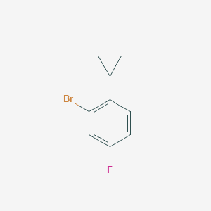 molecular formula C9H8BrF B2936258 2-Bromo-1-cyclopropyl-4-fluorobenzene CAS No. 1353855-60-3