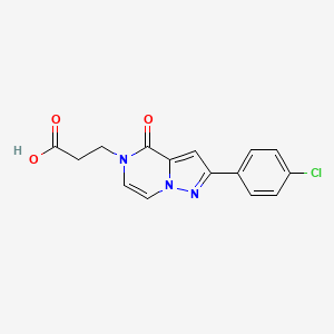 molecular formula C15H12ClN3O3 B2936273 3-[2-(4-chlorophenyl)-4-oxopyrazolo[1,5-a]pyrazin-5(4H)-yl]propanoic acid CAS No. 1255784-38-3