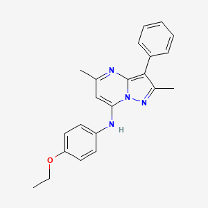 molecular formula C22H22N4O B2936281 N-(4-ethoxyphenyl)-2,5-dimethyl-3-phenylpyrazolo[1,5-a]pyrimidin-7-amine CAS No. 862486-38-2