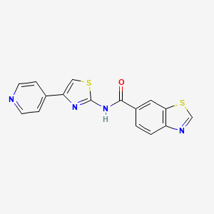 molecular formula C16H10N4OS2 B2936288 N-(4-(pyridin-4-yl)thiazol-2-yl)benzo[d]thiazole-6-carboxamide CAS No. 681173-77-3