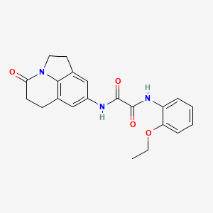 molecular formula C21H21N3O4 B2936340 N'-(2-ethoxyphenyl)-N-{11-oxo-1-azatricyclo[6.3.1.0^{4,12}]dodeca-4(12),5,7-trien-6-yl}ethanediamide CAS No. 898462-38-9