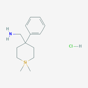 (1,1-Dimethyl-4-phenylsilinan-4-yl)methanamine;hydrochloride