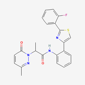 N-(2-(2-(2-fluorophenyl)thiazol-4-yl)phenyl)-2-(3-methyl-6-oxopyridazin-1(6H)-yl)propanamide