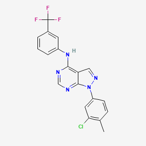 [1-(3-Chloro-4-methylphenyl)pyrazolo[4,5-e]pyrimidin-4-yl][3-(trifluoromethyl) phenyl]amine