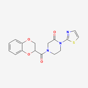 4-(2,3-Dihydrobenzo[b][1,4]dioxine-2-carbonyl)-1-(thiazol-2-yl)piperazin-2-one