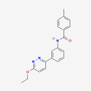 molecular formula C20H19N3O2 B2936377 N-[3-(6-ethoxypyridazin-3-yl)phenyl]-4-methylbenzamide CAS No. 922837-87-4