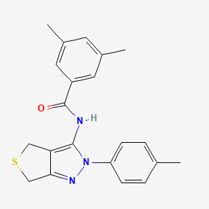 3,5-dimethyl-N-[2-(4-methylphenyl)-4,6-dihydrothieno[3,4-c]pyrazol-3-yl]benzamide