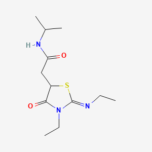2-(3-Ethyl-2-ethylimino-4-oxo-thiazolidin-5-yl)-N-isopropyl-acetamide