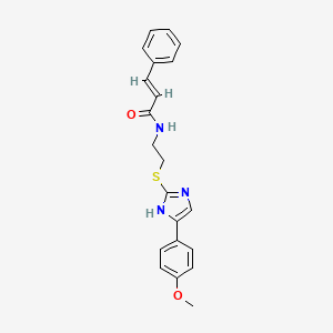 N-(2-((5-(4-methoxyphenyl)-1H-imidazol-2-yl)thio)ethyl)cinnamamide