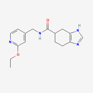 molecular formula C16H20N4O2 B2936387 N-((2-ethoxypyridin-4-yl)methyl)-4,5,6,7-tetrahydro-1H-benzo[d]imidazole-5-carboxamide CAS No. 2034440-94-1