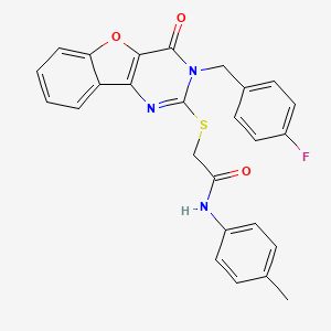 2-((3-(4-fluorobenzyl)-4-oxo-3,4-dihydrobenzofuro[3,2-d]pyrimidin-2-yl)thio)-N-(p-tolyl)acetamide