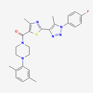 (4-(2,5-dimethylphenyl)piperazin-1-yl)(2-(1-(4-fluorophenyl)-5-methyl-1H-1,2,3-triazol-4-yl)-4-methylthiazol-5-yl)methanone