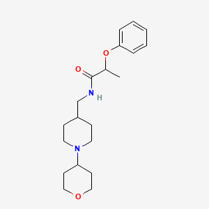 molecular formula C20H30N2O3 B2936402 N-{[1-(oxan-4-yl)piperidin-4-yl]methyl}-2-phenoxypropanamide CAS No. 2034324-64-4