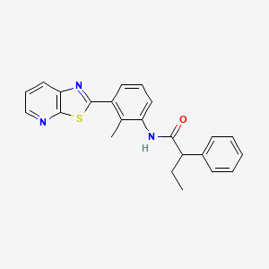 molecular formula C23H21N3OS B2936410 N-(2-Methyl-3-{[1,3]thiazolo[5,4-B]pyridin-2-YL}phenyl)-2-phenylbutanamide CAS No. 863593-51-5