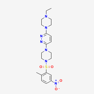 3-(4-Ethylpiperazin-1-yl)-6-(4-((2-methyl-5-nitrophenyl)sulfonyl)piperazin-1-yl)pyridazine