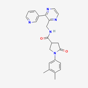 1-(3,4-dimethylphenyl)-5-oxo-N-{[3-(pyridin-3-yl)pyrazin-2-yl]methyl}pyrrolidine-3-carboxamide