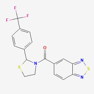 Benzo[c][1,2,5]thiadiazol-5-yl(2-(4-(trifluoromethyl)phenyl)thiazolidin-3-yl)methanone