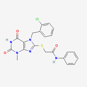 2-({7-[(2-chlorophenyl)methyl]-3-methyl-2,6-dioxo-2,3,6,7-tetrahydro-1H-purin-8-yl}sulfanyl)-N-phenylacetamide