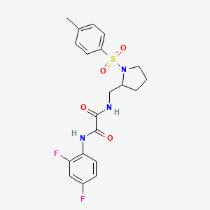 molecular formula C20H21F2N3O4S B2936422 N1-(2,4-difluorophenyl)-N2-((1-tosylpyrrolidin-2-yl)methyl)oxalamide CAS No. 896273-79-3