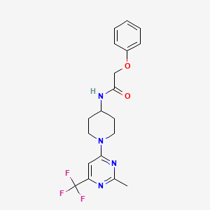 molecular formula C19H21F3N4O2 B2936431 N-{1-[2-methyl-6-(trifluoromethyl)pyrimidin-4-yl]piperidin-4-yl}-2-phenoxyacetamide CAS No. 1775544-55-2